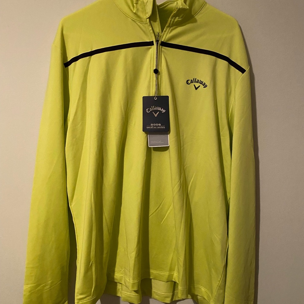 Men’s Callaway Golf shirt long sleeve pullover with zipper large NWT